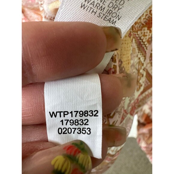 J Jill Pintuck Southwest Sunset Colors Patchwork Button Down Tunic Top Petite M - Picture 10 of 10